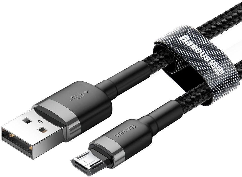Кабель Baseus USB Cabel to microUSB Cafule 1m Grey/Black (CAMKLF-BG1) - ITMag