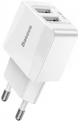 ЗУ Baseus USB Wall Charger 2xUSB 2.1 A Mini Dual-U White (CCALL-MN02)