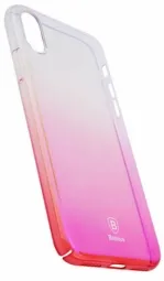 Пластикова накладка Baseus Glaze Ultrathin для Apple iPhone X (5.8") (Рожевий / Transparent pink) (WIAPIPHX-GC04)