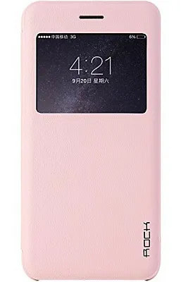 Кожаный чехол (книжка) Rock Uni Series для Apple iPhone 6 Plus/6S Plus (5.5") (Розовый / Pink) - ITMag