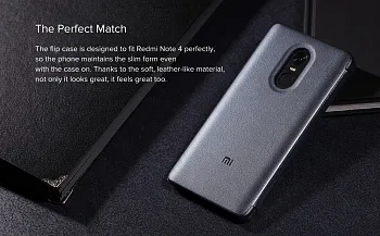 Xiaomi Smart View Flip Case for Redmi Note 4X Steel Gray - ITMag